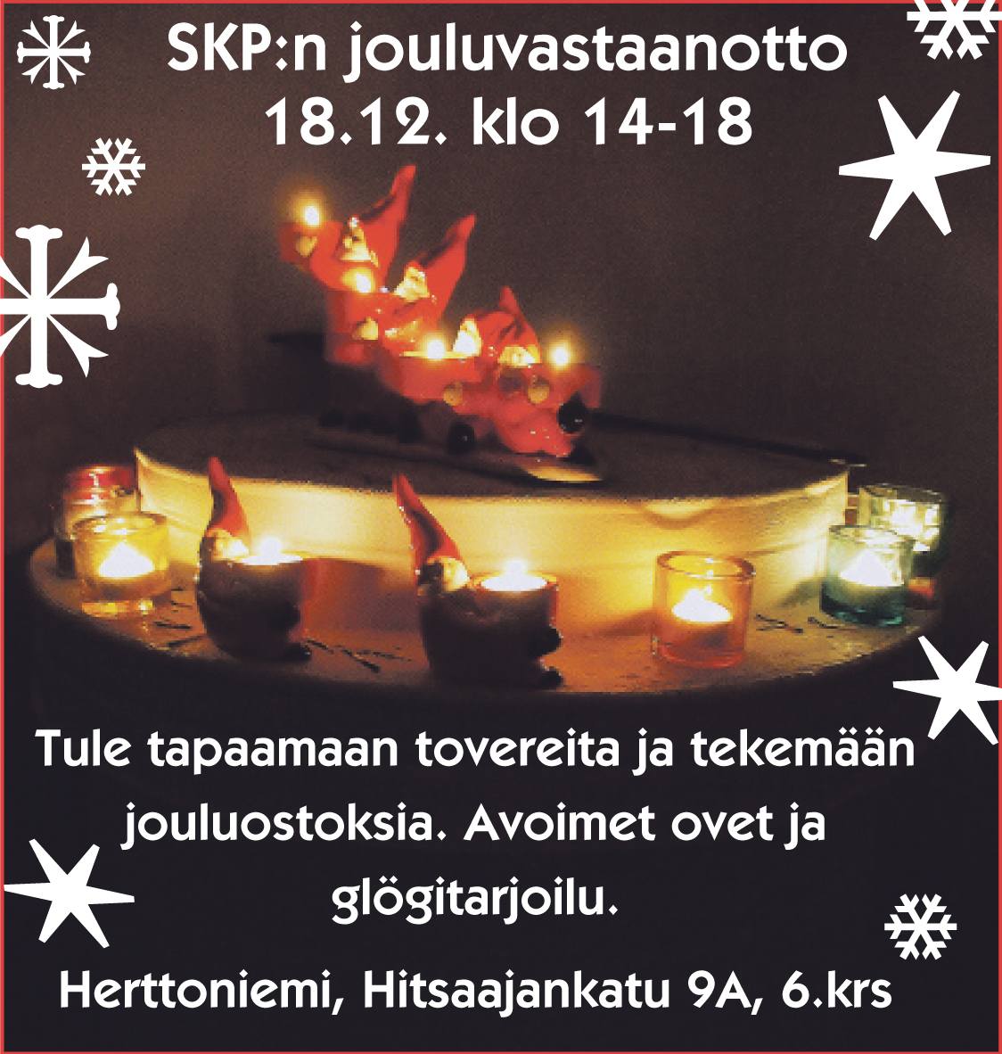 Tervetuloa SKP:n jouluglögeille 18.12. klo 14-18